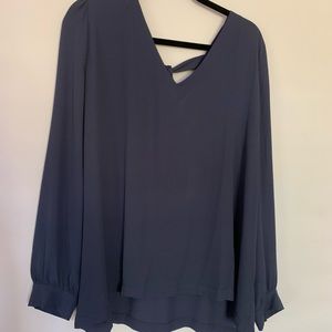 LOFT - NEW Without Tags Blue Tie Back Blouse